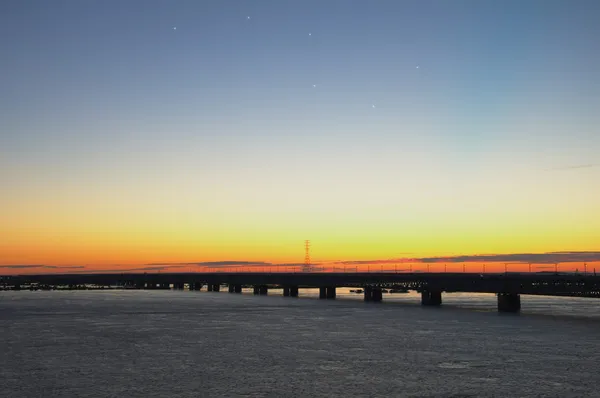 Амурский мост и закат (звезды окрашены) — стоковое фото