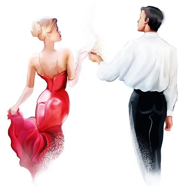 Пара, танцующая танго — стоковое фото