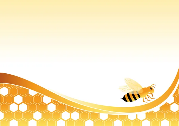 Пчелы на мед клетки — стоковый вектор