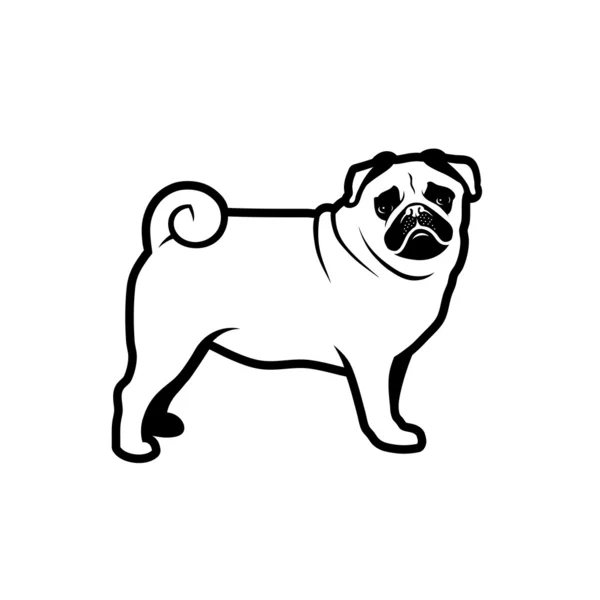 Мопс собака метки — стоковый вектор
