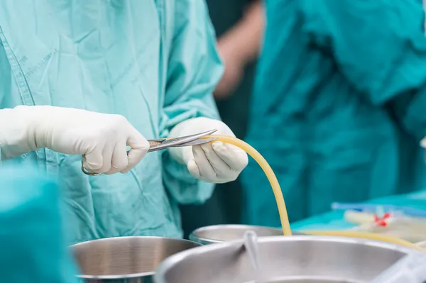 Медсестра скраб, подготовка груди слива на открытом сердце — стоковое фото