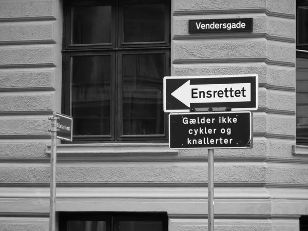 Знаки в Копенгагене, Дания Стоковое Фото