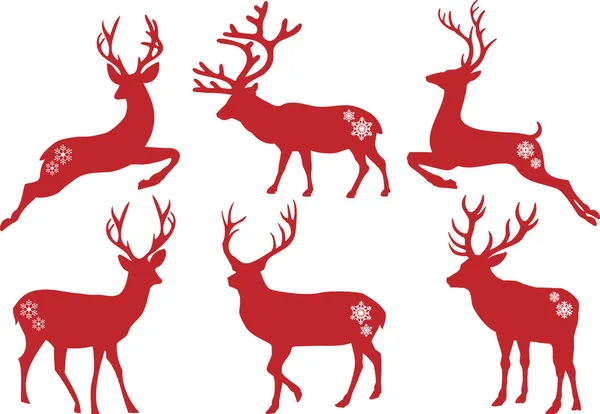 Рождественский олень оленя, Векторный набор — стоковый вектор