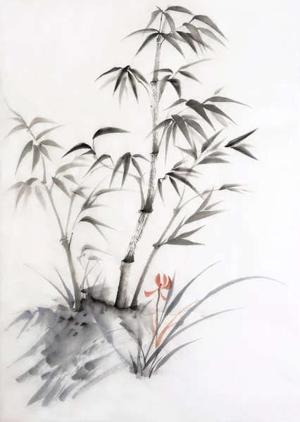 Бамбук и Орхидея — стоковое фото