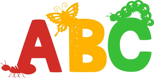 ABC насекомых силуэт Стоковое Изображение