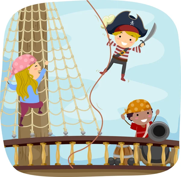 Пиратский корабль палубы игра — стоковое фото