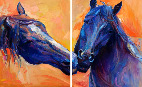 Голубые лошади — стоковое фото