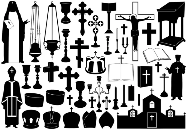 Набор религиозных элементов — стоковый вектор