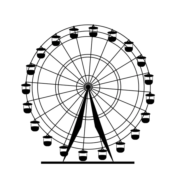 Силуэт atraktsion красочное колесо обозрения. вектор illustratio — стоковый вектор