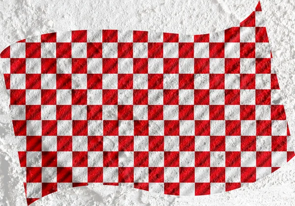 Клетчатый флаг на цементной стены текстуры фона дизайн Стоковое Фото