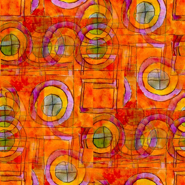 Абстрактное искусство оранжевый бесшовной кубизма Пикассо текстуру акварели w — стоковое фото