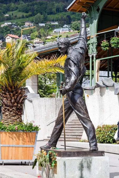 Статуя Фредди Меркьюри в Монтрё, Швейцария — стоковое фото