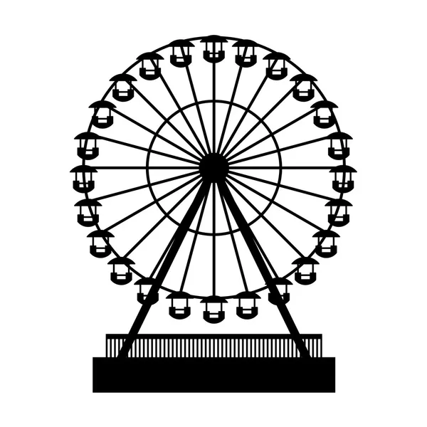 Силуэт парк atraktsion колесо обозрения. вектор — стоковый вектор