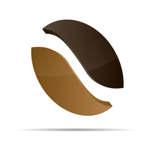 3D кафе coffee bean корпоративный дизайн значок логотипа торговой марки — стоковый вектор