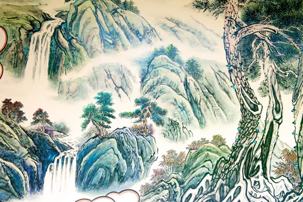 Китайская пейзажная живопись Лицензионные Стоковые Изображения
