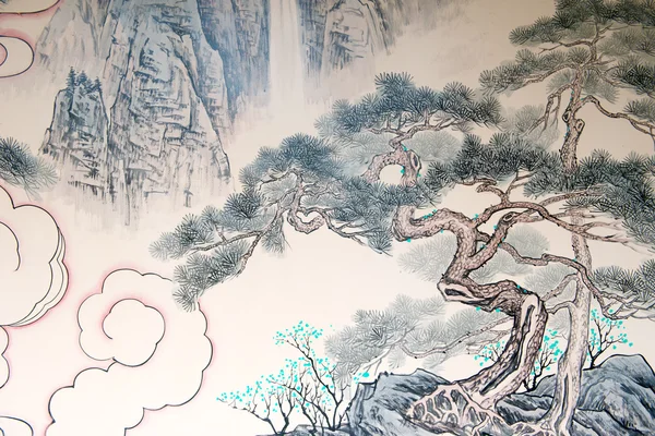 Китайская пейзажная живопись Стоковое Изображение