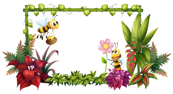 Пчелы с цветами Лицензионные Стоковые Векторы