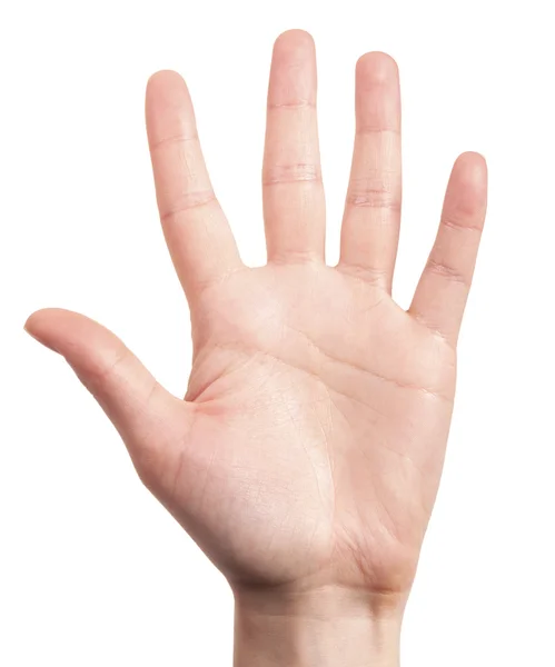 Рука показаны пять пальцев изолированные — стоковое фото