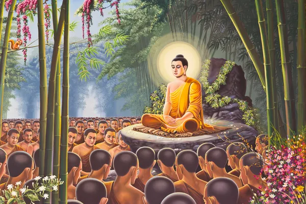 Хануман живопись на Храм Изумрудного Будды стены, Бангкок Лицензионные Стоковые Изображения