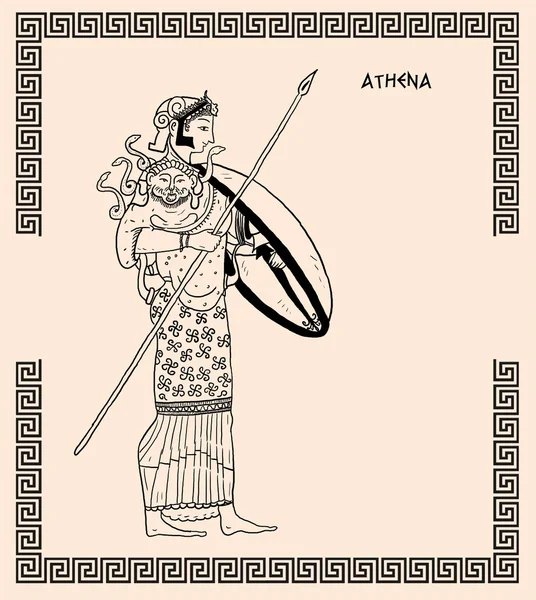 Старая греческая богиня Афина Стоковое Фото