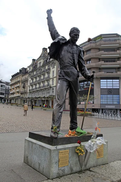Статуя Фредди Меркьюри на набережной Женевского озера, Монтрё, s — стоковое фото