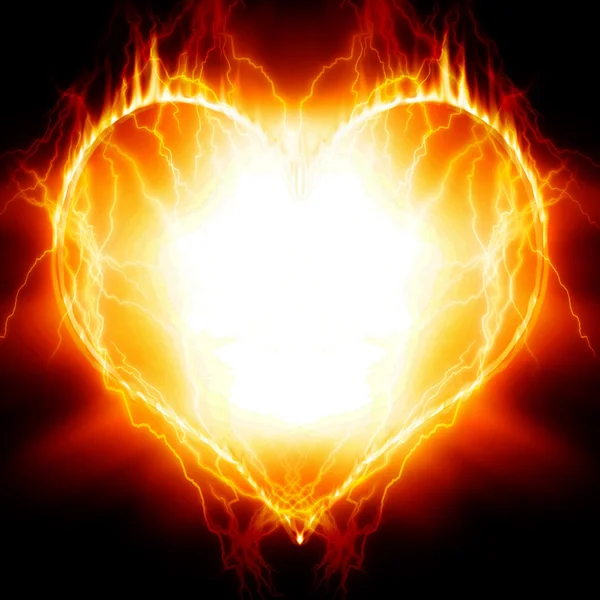 Сердце в огне — стоковое фото
