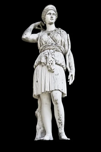 Статуя на черном фоне, показаны богини Афины Стоковая Картинка