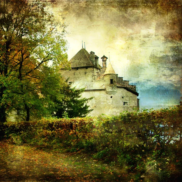 Chillion замок - изображение в акварель стиле — стоковое фото