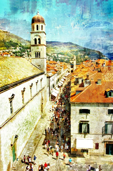 Древние Дубровник - Художественная фотография в живописи стиль — стоковое фото