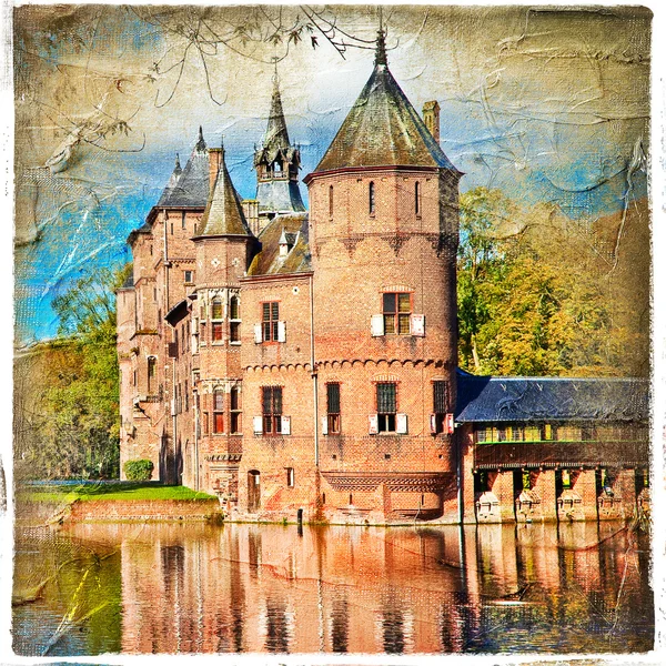 Средневековый замок - работа в живописи стиль (из моей коллекции замки) — стоковое фото