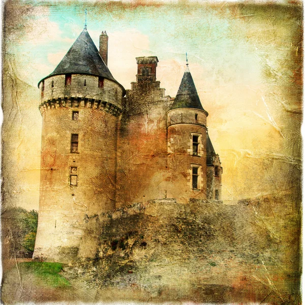 Средневековый замок - работа в живописи стиль — стоковое фото