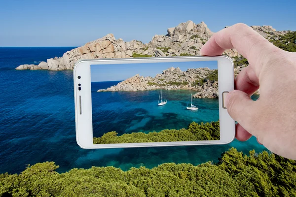Фотосъемка с смартфон в Сардинии Лицензионные Стоковые Фото