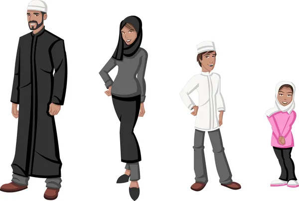 Мусульманская семья — стоковый вектор