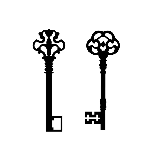 Ключи с декоративными элементами — стоковый вектор