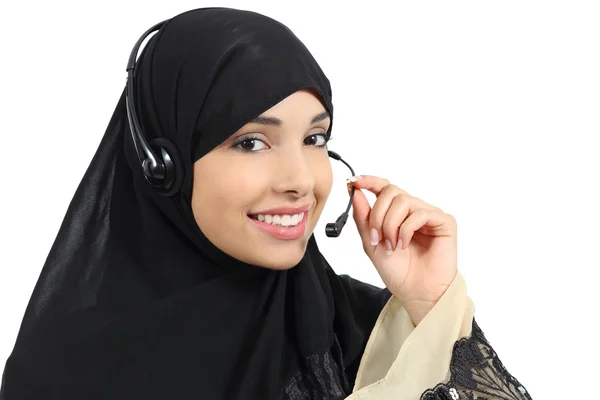 Красивый телефон оператора Арабская женщина — стоковое фото