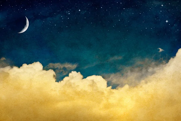 Луна и облачный пейзаж Лицензионные Стоковые Фото