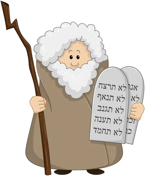 Моисей, проведение десять заповедей — стоковый вектор