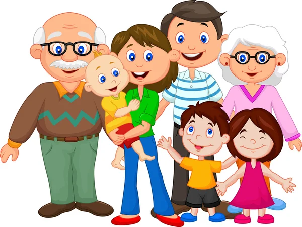 Счастливая мультипликационная семья — стоковый вектор