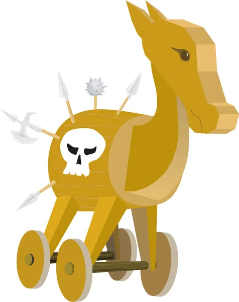 Троянский конь - мультфильм — стоковый вектор