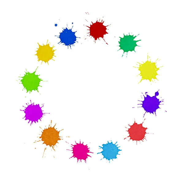 Концепция разнообразия - разноцветные краски пятна круг Лицензионные Стоковые Изображения