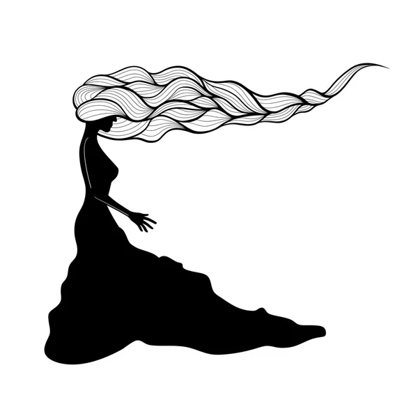 Женщина с длинными вьющимися волосами Стоковая Картинка