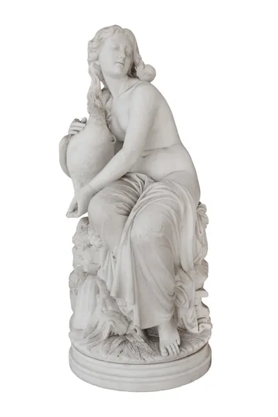 Афродита с гусем - изолированные скульптура в Ахиллейон в Корфу Стоковая Картинка