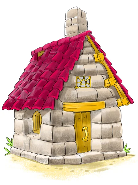 Сказочный дом из сказки три поросенка — стоковое фото