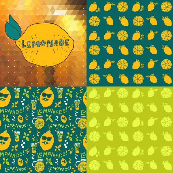 Набор шаблонов, лимонад — стоковый вектор