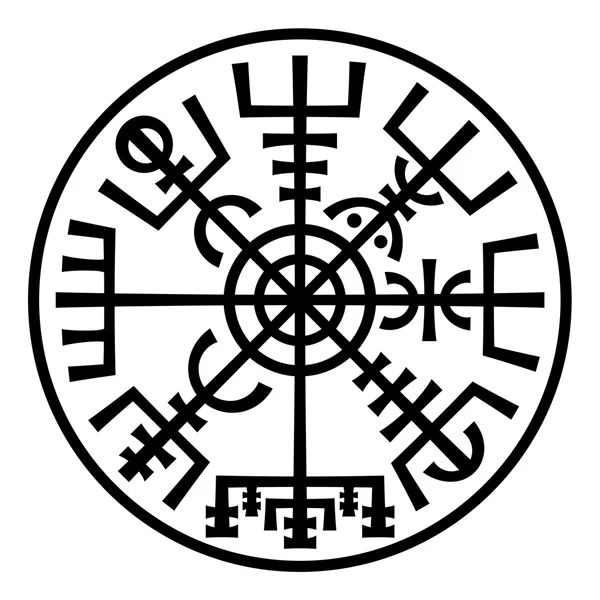 Vegvisir. The Magic Compass of Vikings. Runic Talisman (In The Ring). — стоковый вектор