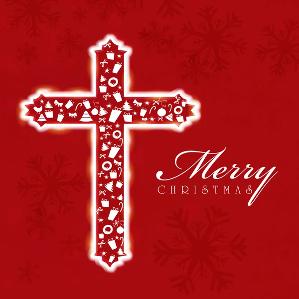 Счастливого Рождества праздник концепции с крест — стоковый вектор