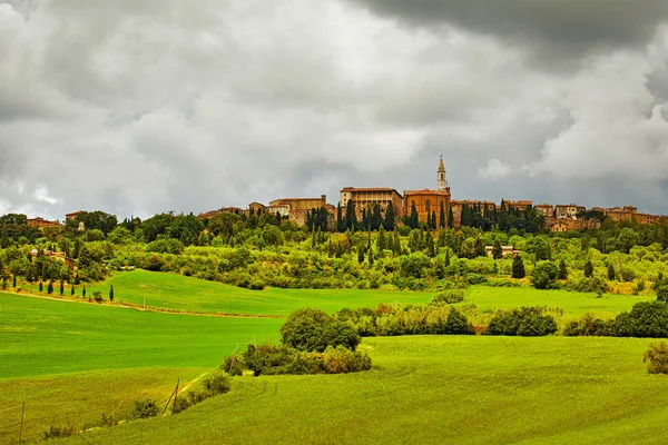 Зеленые холмы Тосканы — стоковое фото