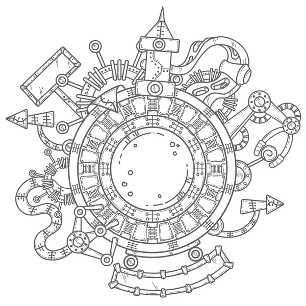 Стимпанк векторные иллюстрации с промышленным технических элементов — стоковый вектор