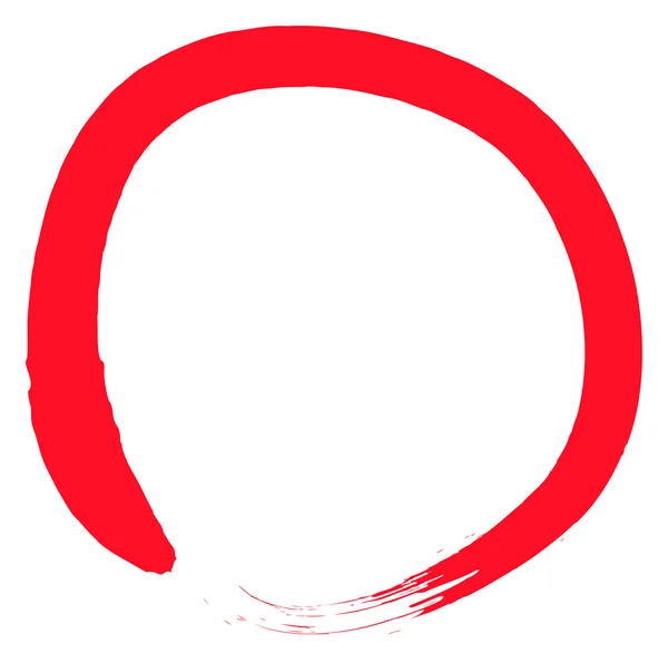 Красная щетка нарисовал круг — стоковое фото