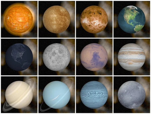 Солнечной системы планеты - 3d визуализация — стоковое фото